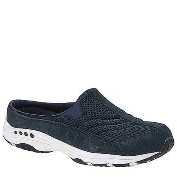 New in Box Easy Spirit Travel Time Women's Classic Mules Navy/White size 11W - Picture 1 of 7